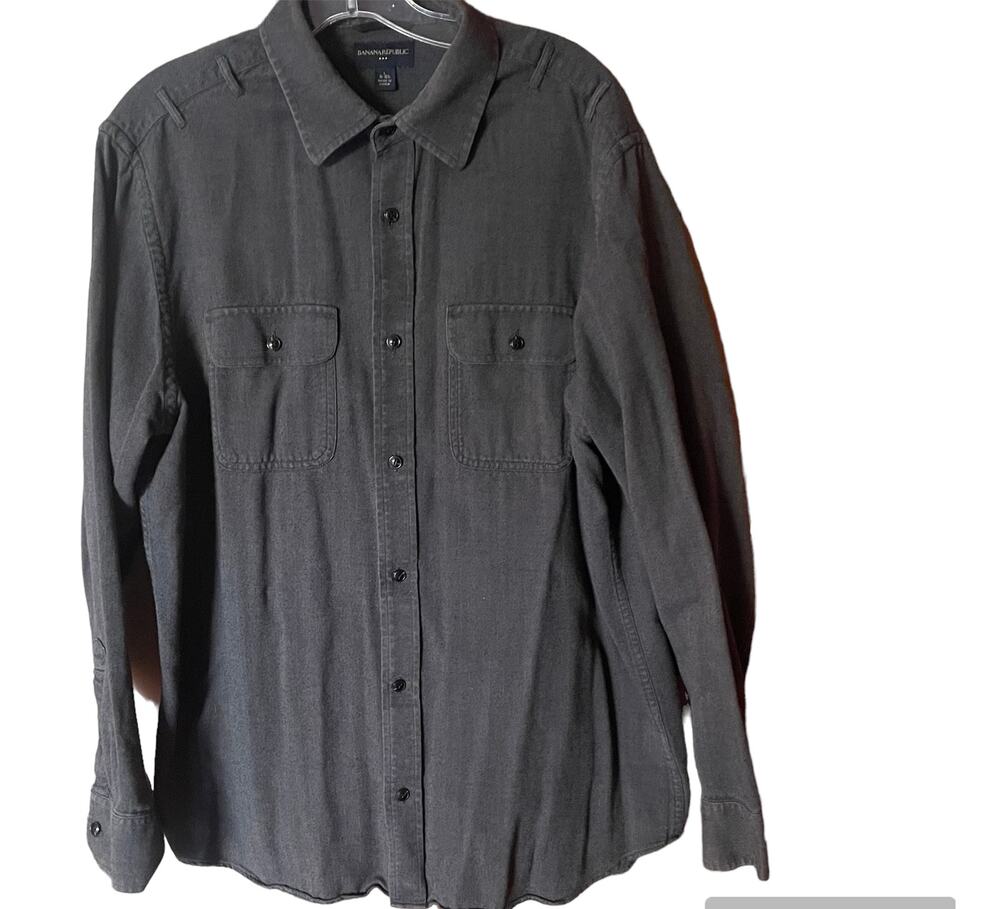 Banana Republic Mens Button Down Cotton Shirt Sz L 16/16.5